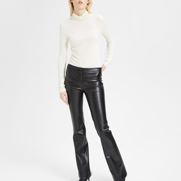 theory faux leather pants